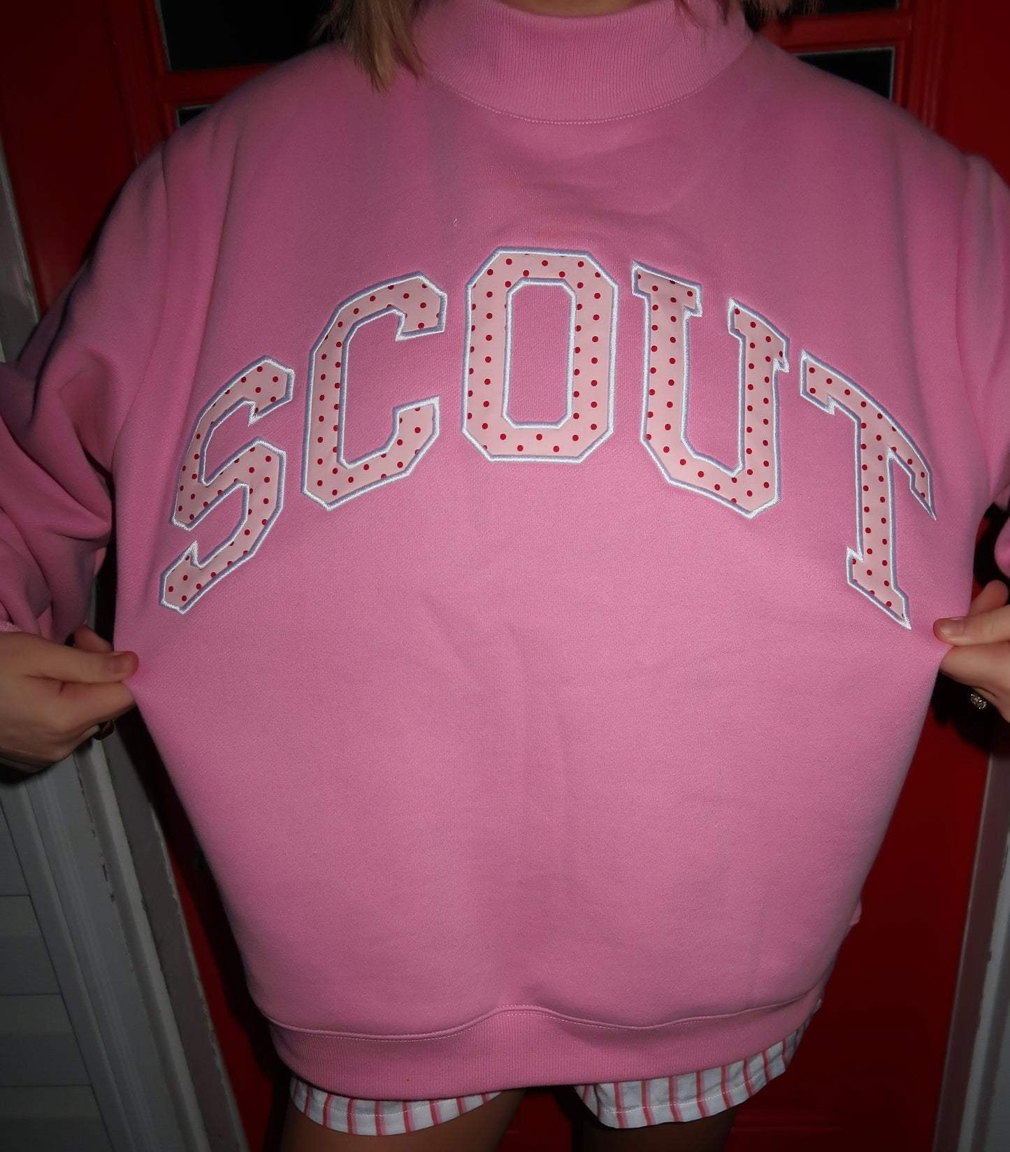 FLEECE MOCKNECK - POLKA DOTS