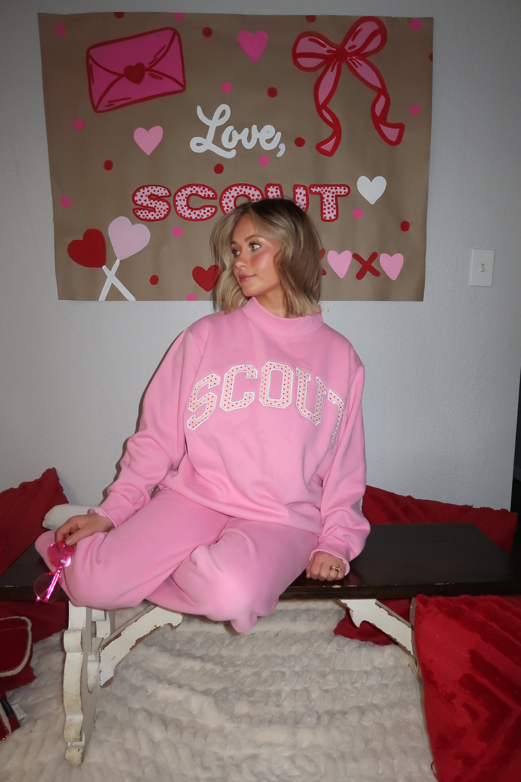 Fleece Mockneck - Polka Dots